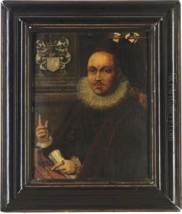 Portrait Of A Gentleman, Bust-length, In A Lace Ruff And Fur Lined Coat