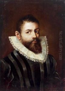 Ritratto Maschile Con Collare Bianco Di Merletti