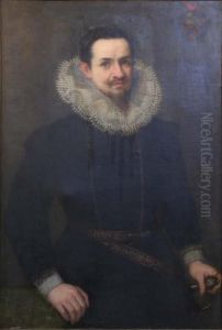Portrait Of A Nobleman Dated 1599 41 X 28in