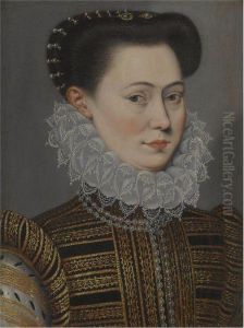 Portrait Of A Lady, Head And Shoulders, In A Lace Ruff by Frans Pourbus the younger