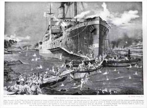 The Landing at Gallipoli Peninsula by Charles Edward Dixon
