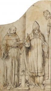 Saints Dominic And Erasmus By A Column: A Design For The Wing Of Analtarpiece
