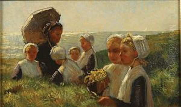 Dame En Kinderen In Bretagne. - view 1