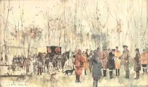 11am Beer o', a break from the shooting by Charles Edward Dixon