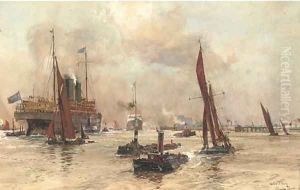 Below Tilbury by Charles Edward Dixon