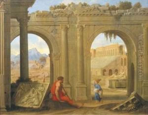 Figures Amongst Classical Architectural Ruins by Jean Lemaire