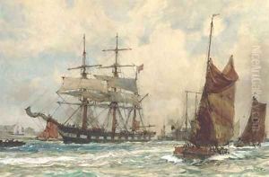 Off Tilbury by Charles Edward Dixon