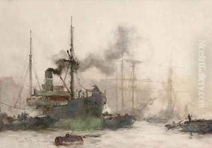 The working Thames by Charles Edward Dixon