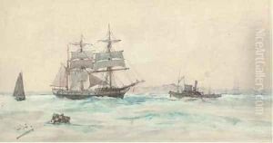 Waiting for a tug by Charles Edward Dixon