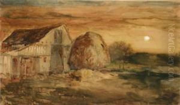 Moonlit Barnyard Scene - view 1