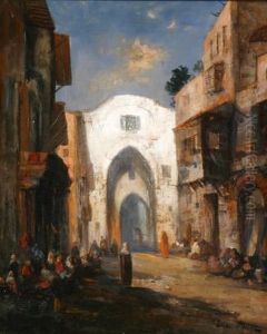 Middle Eastern Street Scene by Lucien Whiting Powell