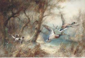 The Truant Setters And The Flushed Mallard by William E. Powell