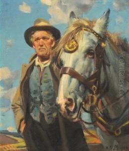 Man With His Horse by Harold Septimus Power