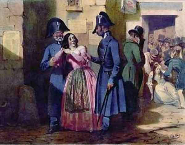 Arrest of a prostitute by the police - view 1