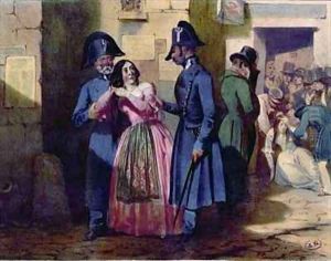 Arrest of a prostitute by the police by Jules David