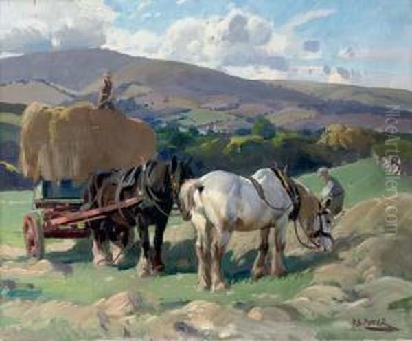 Haymaking, Porlock Vale - view 1