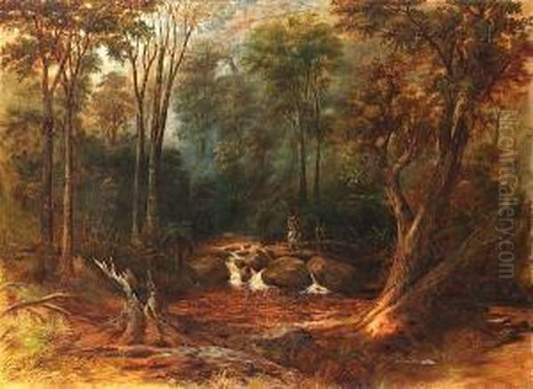 Maori Warriors Crossing A Stream - view 1