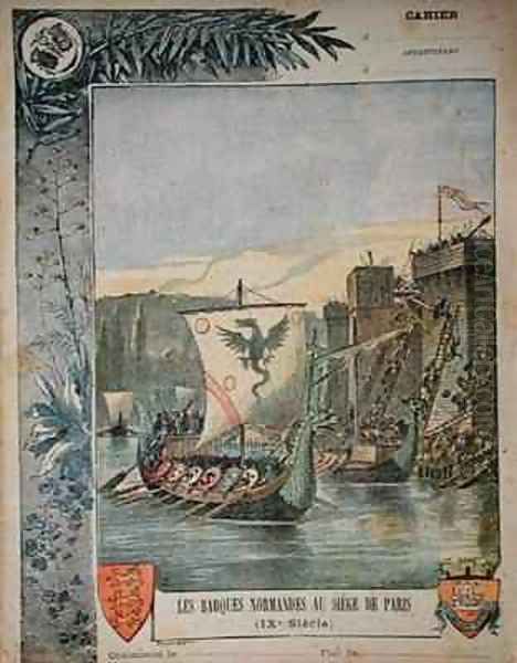Norse boats besieging Paris - view 1
