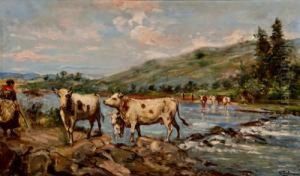 "vacas Cruzando El Rio": by Emilio Poy Dalmau