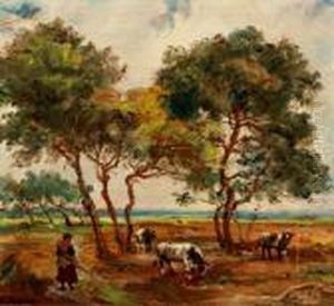 "paisaje Con Vacas". by Emilio Poy Dalmau