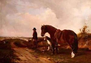 A Shepherd with Pony and Wolfhound by J. Duvall