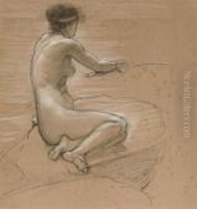 A Study Of A Nude For 'a Nymph Of The Stream' A Study Of A Nude For 'a Nymph Of The Stream'