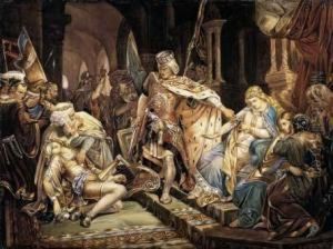 "assassinio Di Un Menestrello Da Parte Di Un Re" (scena Di Ambientazione Medioevale) "assassinio Di Un Menestrello Da Parte Di Un Re" (scena Di Ambientazione Medioevale)