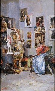 Estudio De Pintor by Francisco Pradilla y Ortiz
