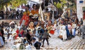 Procesion De Santiago Apostol, Madrid (procession Of Saint James The Apostle, Madrid) by Francisco Pradilla y Ortiz