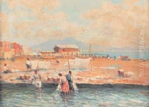 Spiaggia Di Napoli Con Lavandaie Spiaggia Di Napoli Con Lavandaie