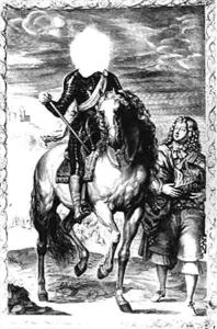 Headless equestrian portrait originally of Louis of France
