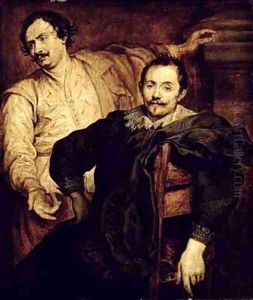 Double Portrait of the de Wael Brothers Lucas 1591-1661 and Cornelis 1592-1667 by Sir Anthony Van Dyck