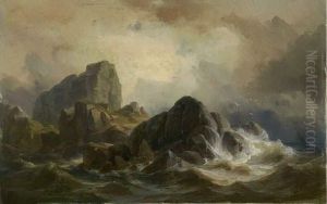 Felsen In Brandung (skudesnaes, Norwegen). 1846