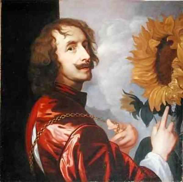 Self Portrait with a Sunflower - view 1
