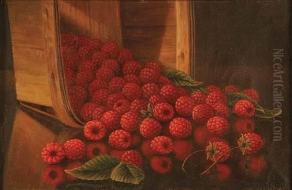 Basket Of Spilled Raspberries - view 1