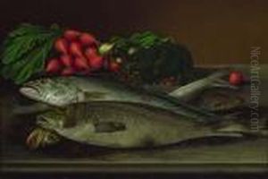 ''fish, Lobster And Radishes'' by Levi Wells Prentice