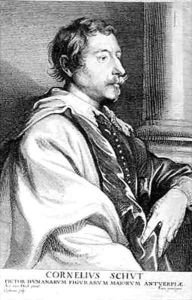 Portrait of Cornelis Schut 1597-1655 a pupil of Rubens by Sir Anthony Van Dyck