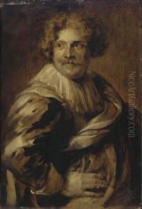 Portrait of Simon de Vos, half-length, in a falling ruff, pink jacket and satin sash, en grisaille