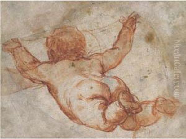 A Flying Putto Seen From Behind - view 1