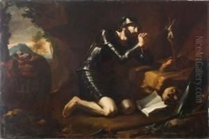 San Guglielmo Di Malavalle In Meditazione by Mattia Preti