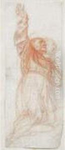 Etude De Figure Plafonnante by Mattia Preti