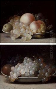 Still Lifes Of Grapes And Other Fruit In A Bowl: A Pair Of Paintings