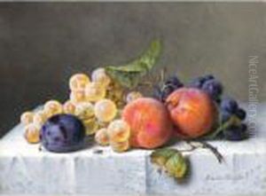 Stilleben Mit Pfirsichen Und Weintrauben (still Life With Peaches And Grapes) by Emilie Preyer