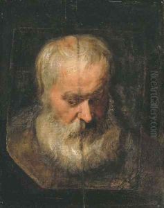 A head study of a bearded man by Sir Anthony Van Dyck