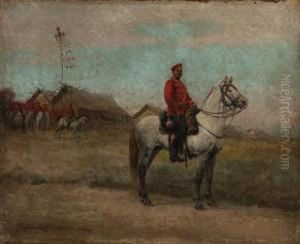 Mounted Hussar by Ivan Petrovich Prianishnikov