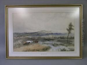 Cattle In Landscape Signed 17.5 X 27.5in Cattle In Landscape Signed 17.5 X 27.5in