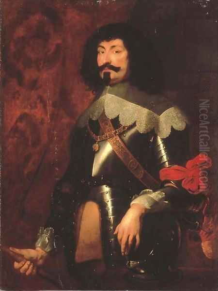 Portrait of a military commander, three-quarter-length, in armour, with the Order of the Golden Fleece, possibly Ottavio Piccolomoni (1599-1656) - view 1