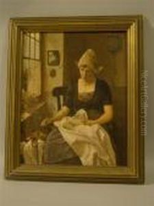 Woman Sitting By The Window by Alois Heinrich Priechenfried
