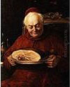 Kardinal Mit Einer Schinkenplatte by Alois Heinrich Priechenfried