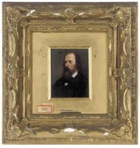 Portrait Of Alfred Lord Tennyson by Alois Heinrich Priechenfried